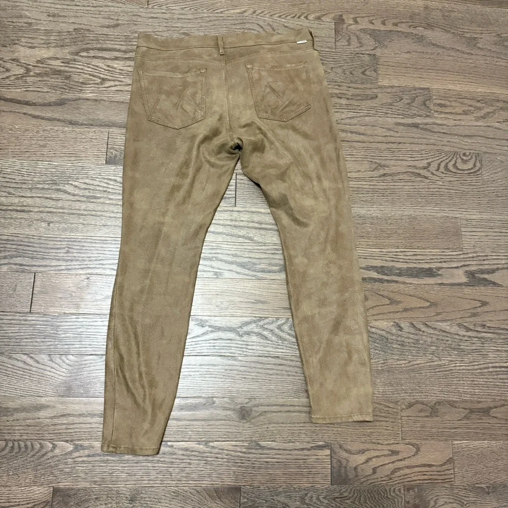 Mother‎ The Looker Faux Suede Skinny Jeans Crackle Tan Low Rise 31 Stretchy